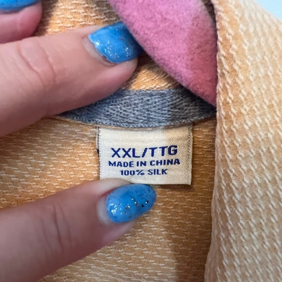 Tommy Bahama 100% Silk Yellow Tropical Beach Button Up Short Sleeve Shirt XXL - Picture 3 of 5